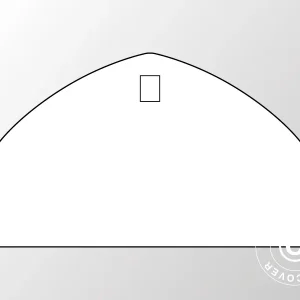 Einfache Giebelwand für Zelthalle, Rundbogenhalle 10x5,54m, PVC, weiß