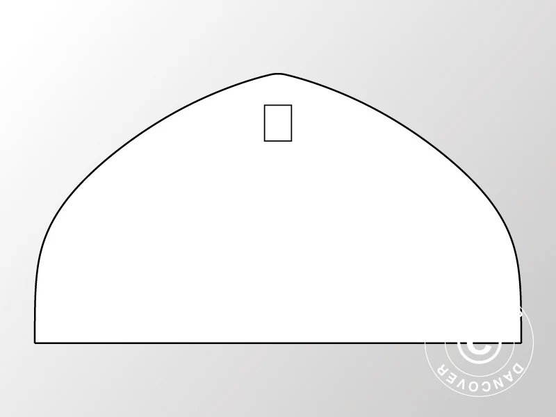 Einfache Giebelwand für Zelthalle, Rundbogenhalle 10x5,54m, PVC, weiß - Imagen 2