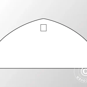 Einfache Giebelwand für Zelthalle, Rundbogenhalle 12x5,88m, PVC, weiß