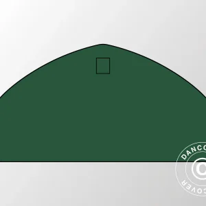 Einfache Giebelwand für Zelthalle, Rundbogenhalle 12x5,88m, PVC, Grün