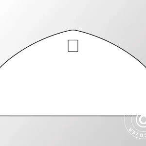 Einfache Giebelwand für Zelthalle, Rundbogenhalle 15x7,42m, PVC, weiß