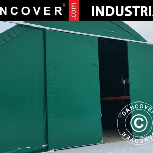 Schiebetür 3x3m für Zelthalle, Rundbogenhalle 9m, PVC, Grün