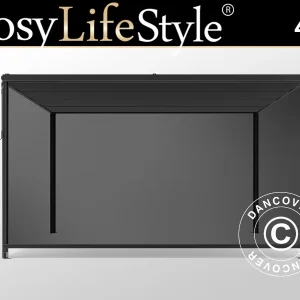 Seitenwand-Sichtschutz für Pergola Pavillon San Fernando, 4m, Dunkelgrau