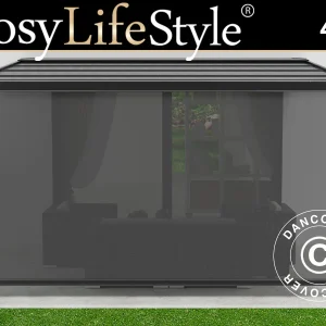 Seitenwand für Terrassenüberdachung Santa Ynez, 4m, Dunkelgrau