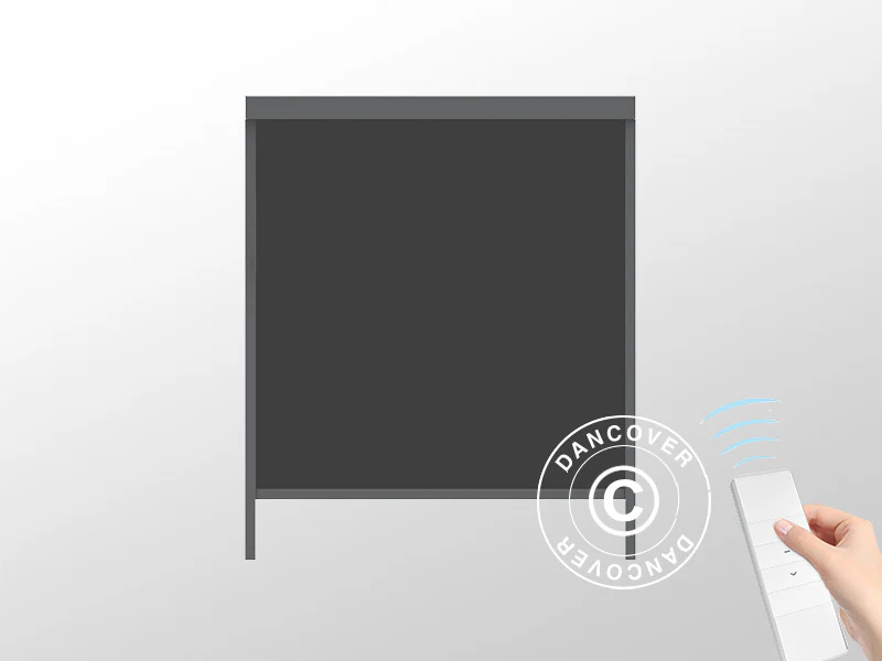 Elektrische Seitenwand für bioklimatischen Pergola Pavillon San Pablo, 4m, Schwarz - Imagen 8