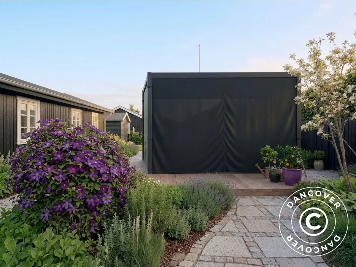 Seitenwände und Moskitonetz für bioklimatische Pergola Pavillon San Pablo, 3x4m, Grau - Imagen 6