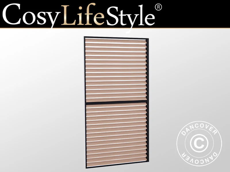 Lamellenwand für Grillpavillon San Juan, 1,1x2,18m, Schwarz/Holzoptik, 1 Stk. - Imagen 2