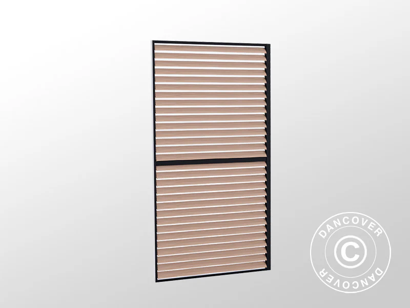 Lamellenwand für Grillpavillon San Juan, 1,1x2,18m, Schwarz/Holzoptik, 1 Stk. - Imagen 3