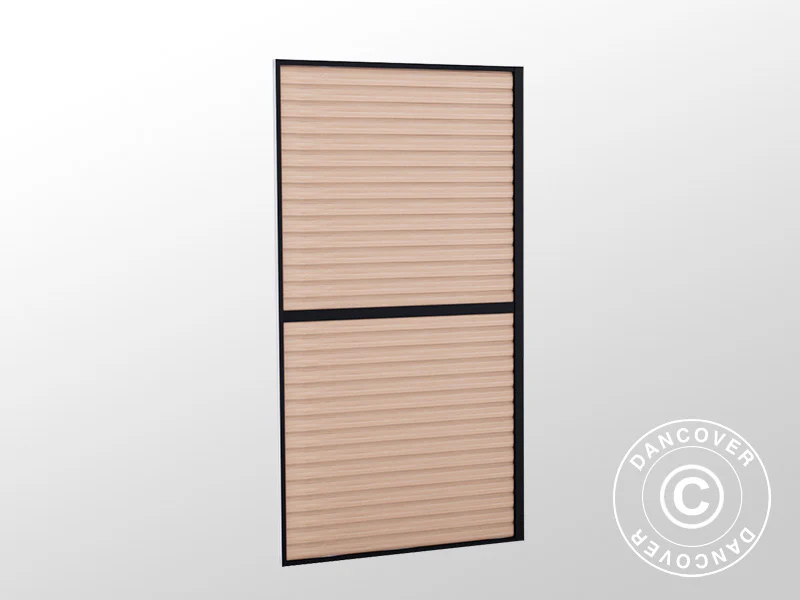 Lamellenwand für Grillpavillon San Juan, 1,1x2,18m, Schwarz/Holzoptik, 1 Stk. - Imagen 4