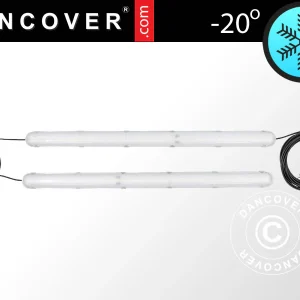 Industrielle LED-Lichtleiste mit zwei angeschlossenen Beleuchtungskörper, Weiß