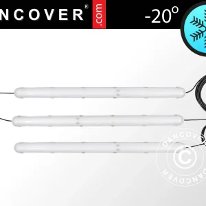 Industrial LED hermetic fixture w/3 connected fixtures, White