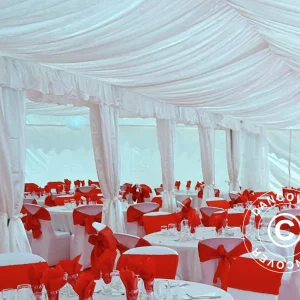 Zeltinnenhimmel-und Vorhänge-Set, Weiß, für Partyzelt 5x12m