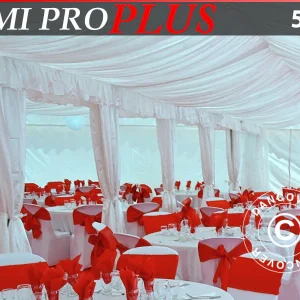 Zeltinnenhimmel-und Vorhänge-Set, Weiß, für Partyzelt 5x8m SEMI PRO Plus