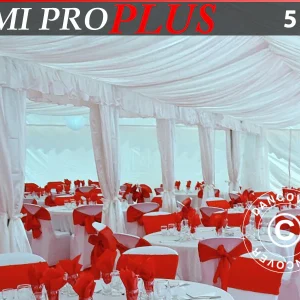 Zeltinnenhimmel-und Vorhänge-Set, Weiß, für Partyzelt 5x10m SEMI PRO Plus