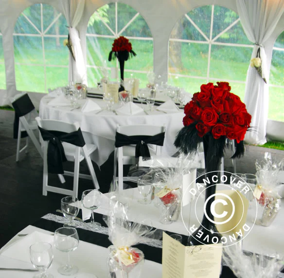 Zeltinnenhimmel-und Vorhänge-Set, Weiß, für Partyzelt 6x12m SEMI PRO Plus - Imagen 4