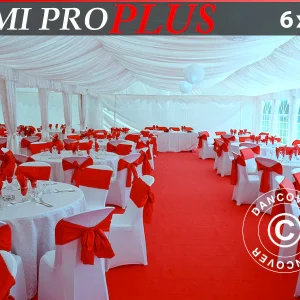 Zeltinnenhimmel-und Vorhänge-Set, Weiß, für Partyzelt 6x14m SEMI PRO Plus