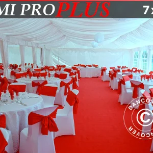 Zeltinnenhimmel-und Vorhänge-Set, Weiß, für Partyzelt 7x14m SEMI PRO Plus