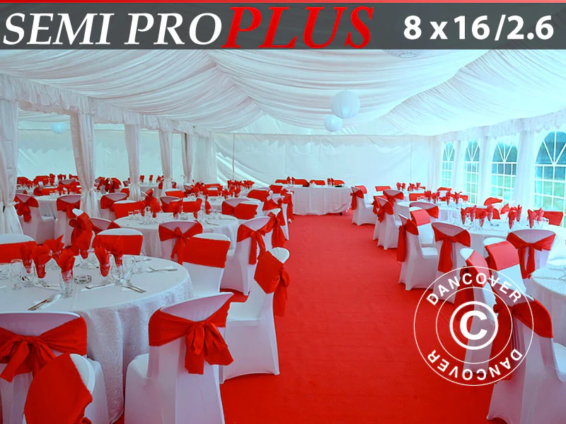 Zeltinnenhimmel-und Vorhänge-Set, Weiß, für Partyzelt 8x16m (2,6) SEMI PRO Plus - Imagen 2