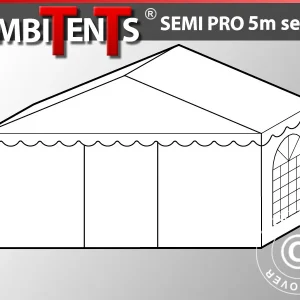 2 m Endabschnitt-Erweiterung für Semi PRO CombiTents®, 5x2m, PVC, weiß