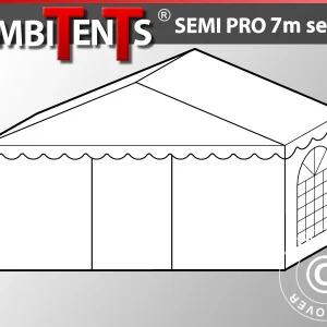 2m-Endabschnitt-Erweiterung für Semi PRO CombiTent®, 7x2m, PVC, weiß