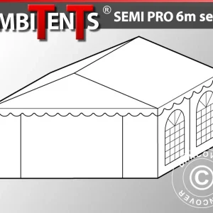 4m-Endabschnitt-Erweiterung für Semi PRO CombiTent, 6x4m, PVC, weiß