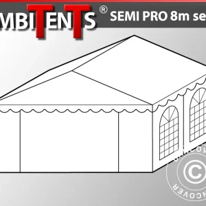 4m-Endabschnitt-Erweiterung für Semi PRO CombiTent, 8x4m, PVC, weiß