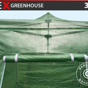 Plane für FleX-Gewächshaus, 3x3m, PE, Transparent/Grün