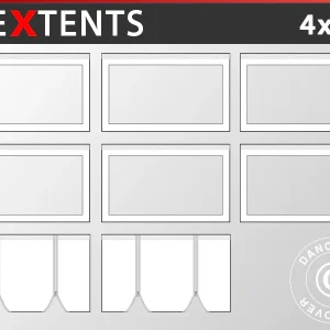 Seitenwand-Set für das Faltzelt FleXtents® Xtreme Heavy Duty PVC 4x6m, Weiß
