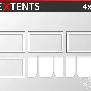 Seitenwand-Set für das Faltzelt FleXtents® Xtreme Heavy Duty PVC 4x8m, Weiß