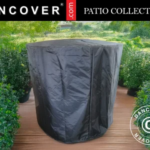 Abdeckung für Feuerschale mit Holzaufbewahrung, Ø60x73cm, Schwarz