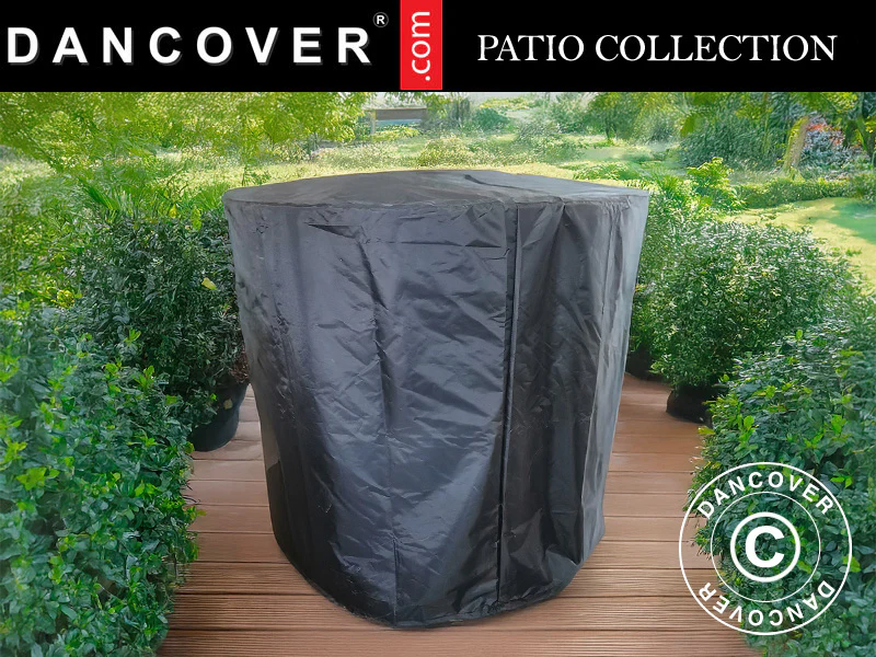 Abdeckung für Feuerschale mit Holzaufbewahrung, Ø60x73cm, Schwarz - Imagen 2