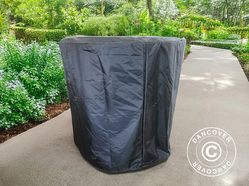 Abdeckung für Feuerschale mit Holzaufbewahrung, Ø60x73cm, Schwarz - Imagen 4