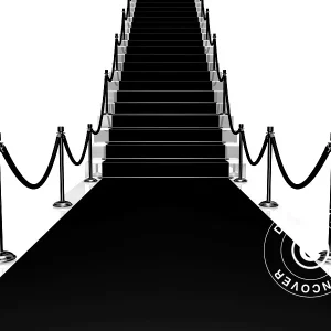 Schwarzer Teppich, 1,25x8m, 400g