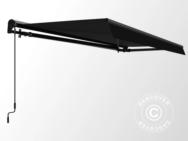 Markise mit Fernbedienung, 3,95x2,5m, Schwarz/Schwarz Rahmen - Imagen 3