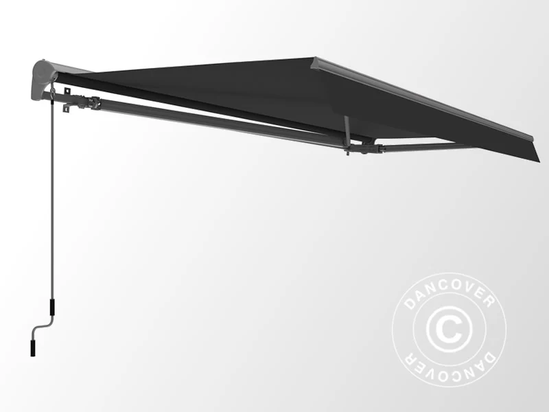 Markise mit Fernbedienung, 3,95x3m, grau/grauer Rahmen - Imagen 3