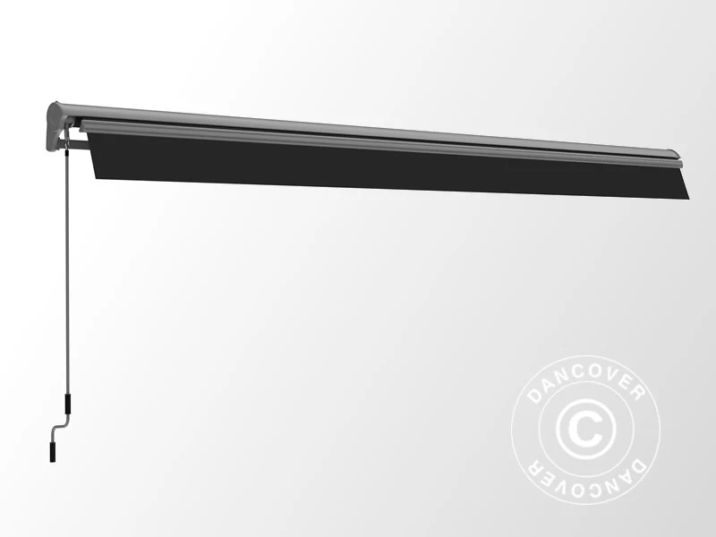 Markise mit Fernbedienung, 3,95x3m, grau/grauer Rahmen - Imagen 5