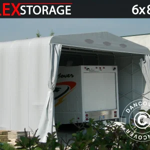 Lagerzelt Maxi Box, 6x8,24x3,86m, Grau