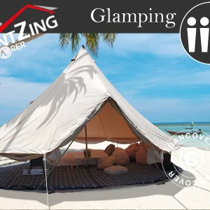 Glampingzelt, TentZing®, 4x4m, 4 Personen, Sand