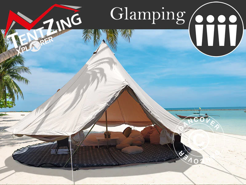 Glampingzelt, TentZing®, 4x4m, 4 Personen, Sand