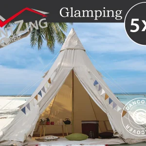 Glampingzelt, TentZing®, 5x5m, 5 Personen, Sand