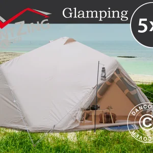 Aufblasbares Glampingzelt, TentZing®, 4x4m, 5 Personen, Sand