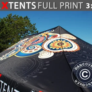 Bedruckte Dachplane mit Volant für Faltzelt FleXtents® PRO 3x4,5m