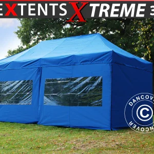 Faltzelt FleXtents Xtreme 50 3x6m Blau, mit 6 Seitenwänden