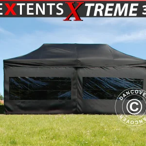 Faltzelt FleXtents Xtreme 50 3x6m Schwarz, mit 6 Seitenwänden