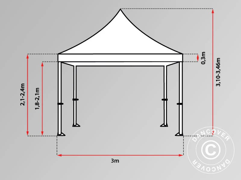 Faltzelt FleXtents PRO "Peaked" 3x3m Latte - Imagen 8
