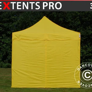 Faltzelt FleXtents PRO 3x3m Gelb, mit 4 Seitenwänden