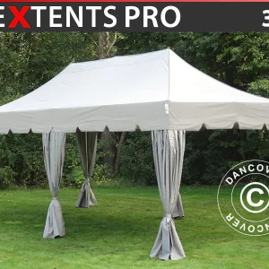 Faltzelt FleXtents PRO "Peaked" 3x6m Latte, mit 6 Gardinen