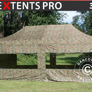 Faltzelt FleXtents PRO 3x6m Camouflage, mit 6 Seitenwänden
