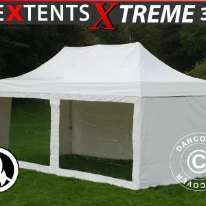 Faltzelt FleXtents Xtreme 50 Heavy Duty 3x6m Weiß, mit 6 Seitenwänden