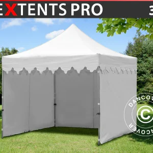 Faltzelt FleXtents PRO "Morocco" 3x3m Weiß, mit 4 Seitenwänden